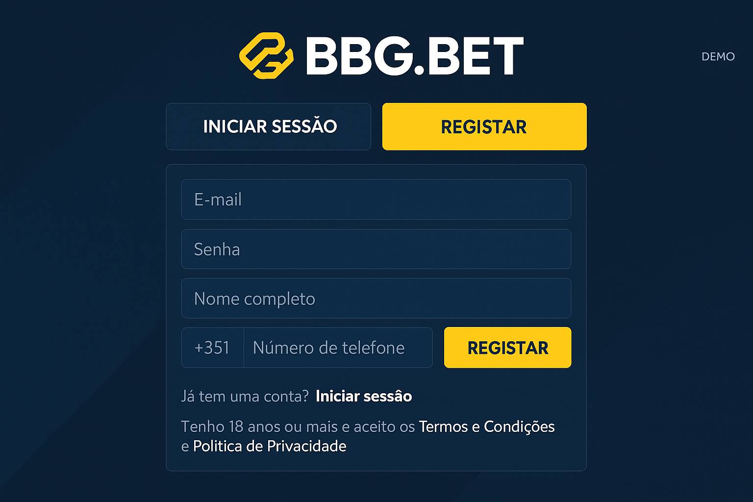 Não Perca tempo, o rRgistro na site BBG.BET